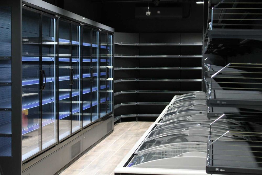 Ларі/бонети морозильні, вітрини холод, стелажі, каси, гачки, ПОС