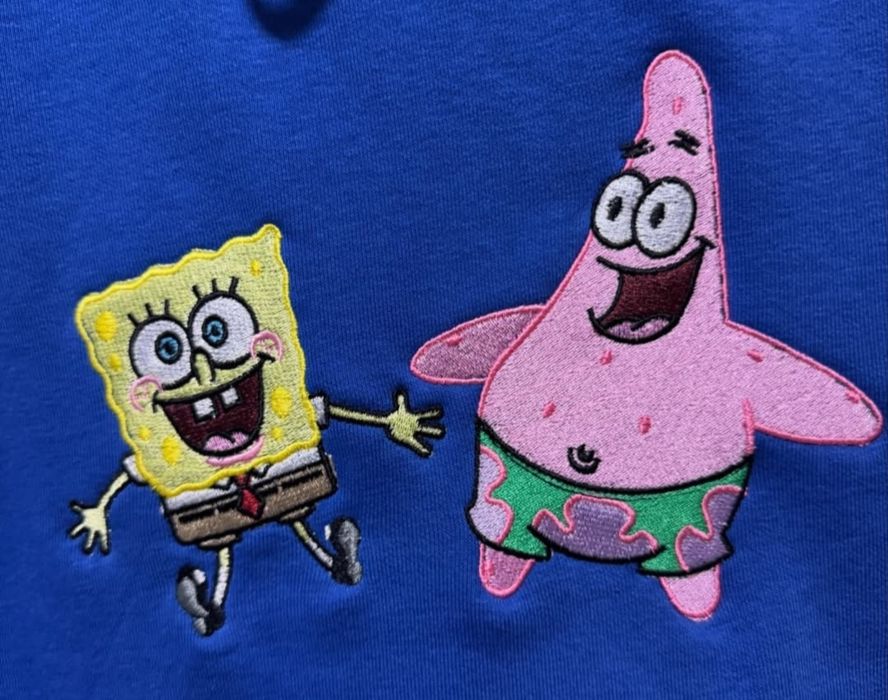 Męska Bluza, niebieska, rozmiar M, SpongeBob Haftowane