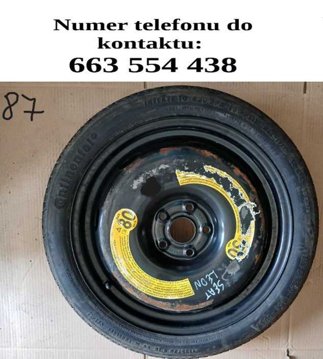 Koło dojazdowe Seat Leon Continental 125/70/8, 3 1/2Jx18, ET25,5, 2814r., nr 87
