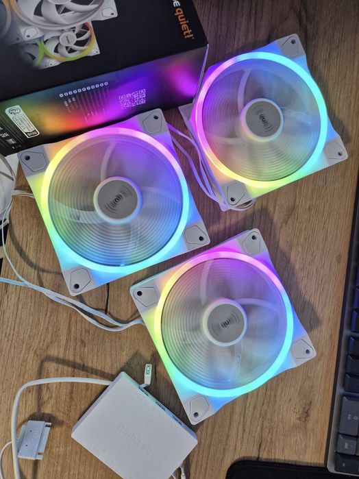 3*140mm A-RGB комплект преміум вентиляторів be quiet! Light Wings White+хаб