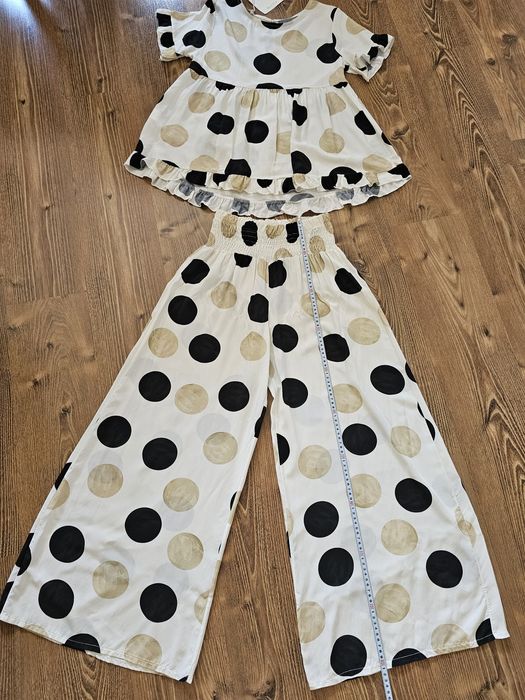 Komplet z szerokimi spodniami S/M 100% wiskoza Italy