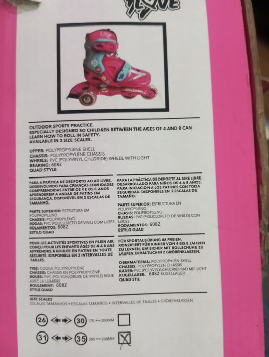 Patins cor de rosa