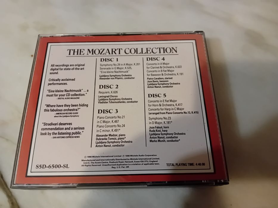 Conjunto 5 Cds The Mozart Collection