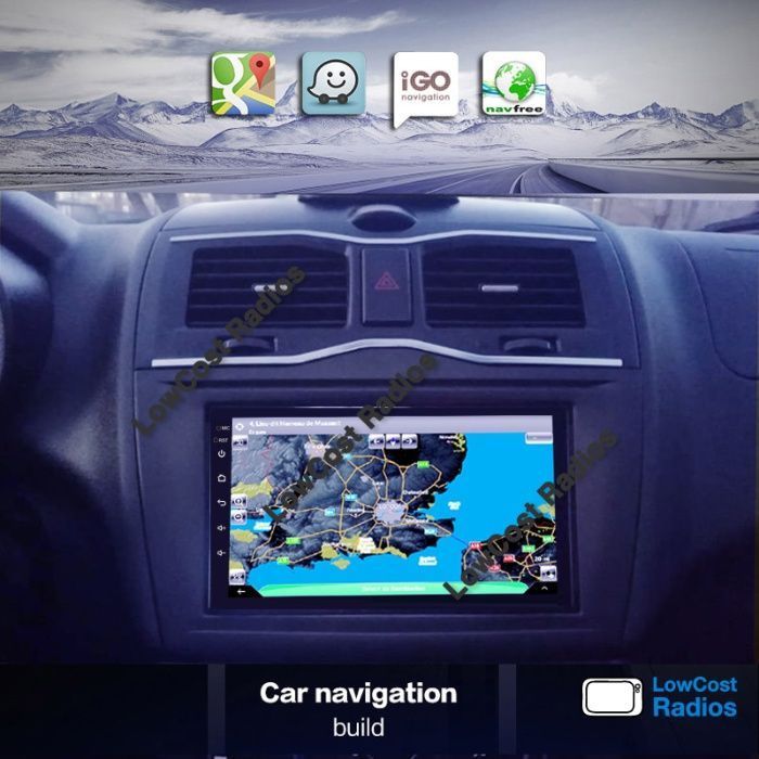 Rádio GPS 2DIN Universal • ANDROID • USB • Mãos livres • Ficha ISO