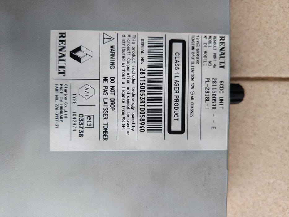 Renault Laguna 3 III Radio CAR Audio 6CDC