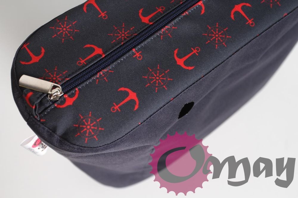 Granatowy organizer do OBAG MINI kotwice granat czerwony wkład OMAY