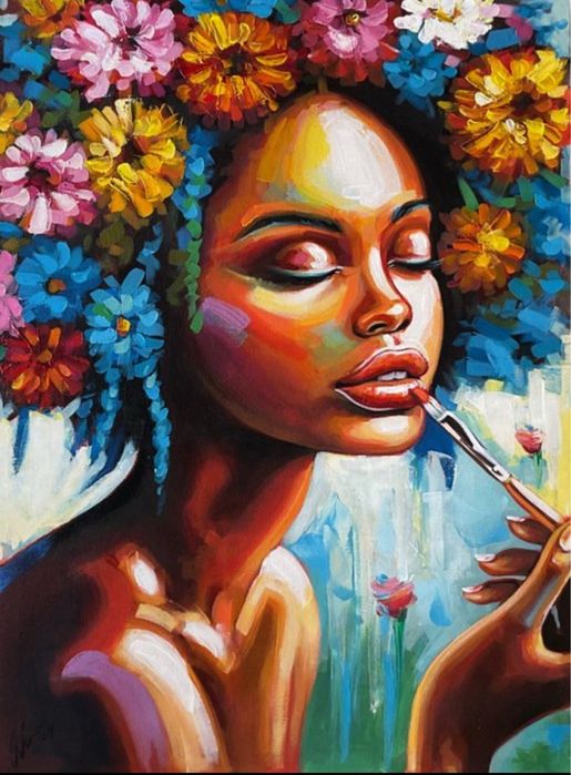 Quadro pintor Ochoa Rosto Afro