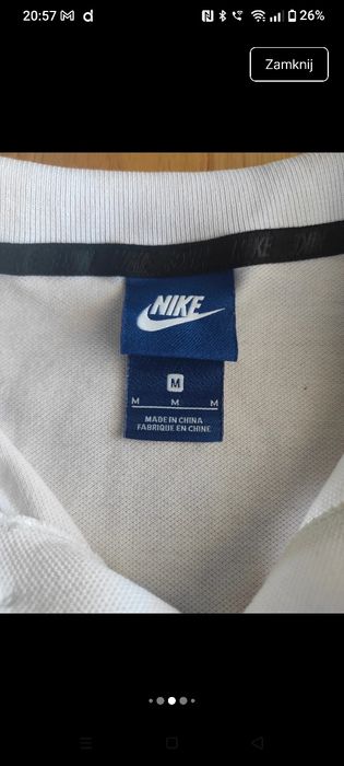 T-shirt polo NIKE różowa biel rozmiar M
