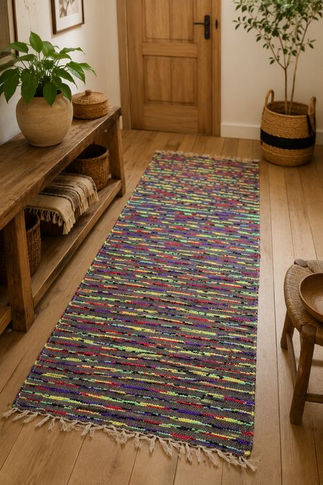Vintage ręcznie tkany chodnik 189 × 61 cm vintage unikat