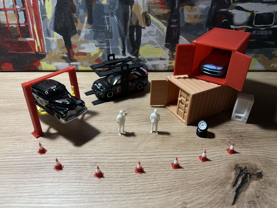 Диорама, полка, display, Hot Wheels, 1/64, 1/43
