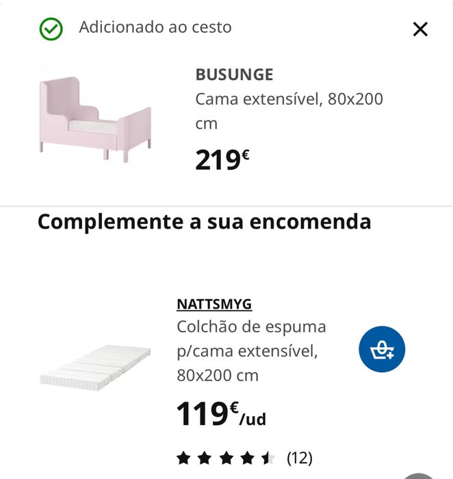Cama Busunge Ikea Criança + Colchão