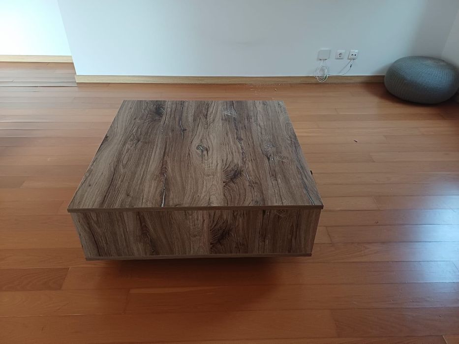 Mesa de centro JOKKAZ cor carvalho e preto Conforama