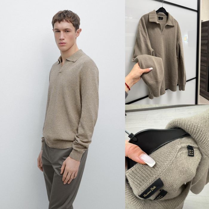 Оригінальний чоловічий светр-поло Massimo Dutti розмір XL.