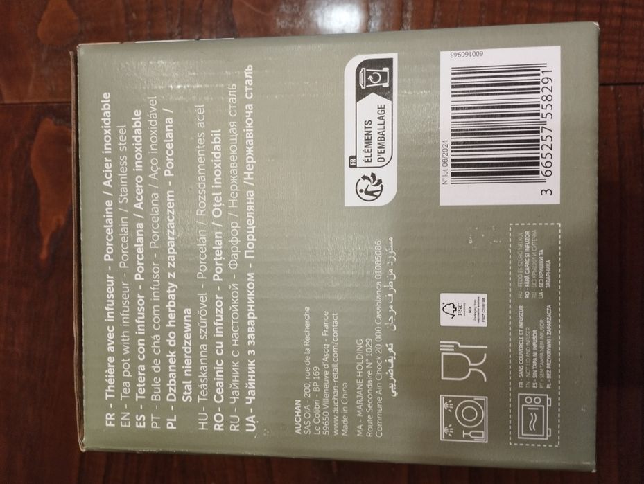 Bule de chá em porcelana novo