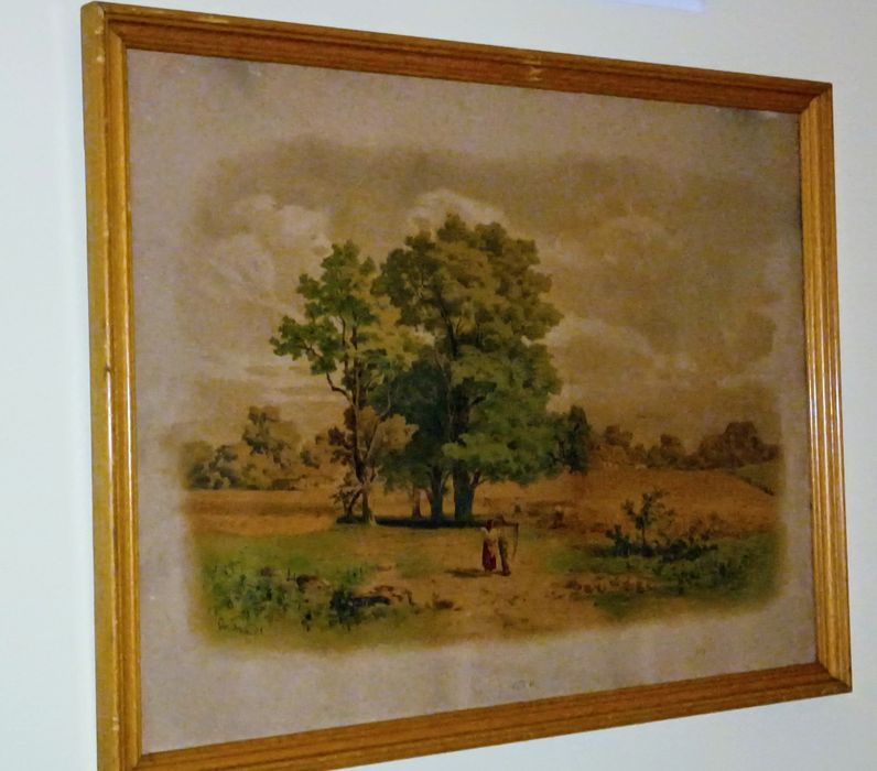 Quadro com antiga gravura paisagem