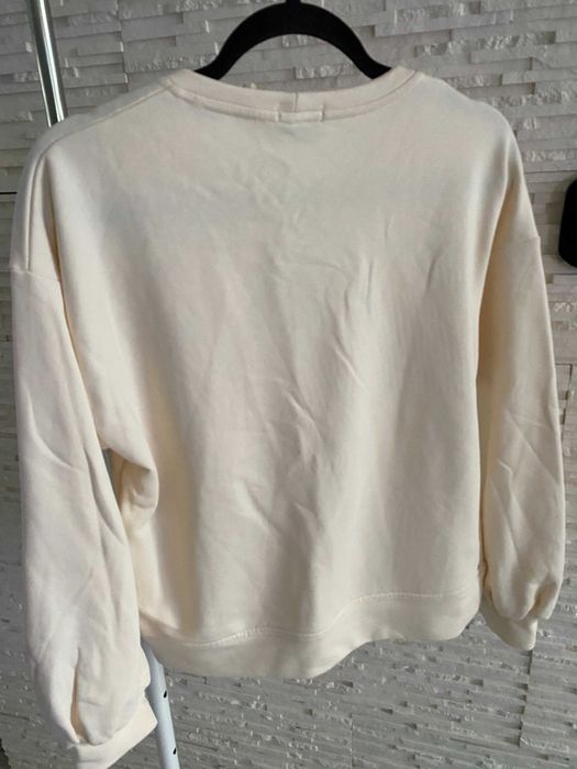 Xana bluza bawełniana beżowa  z dużym kwiatem 3D