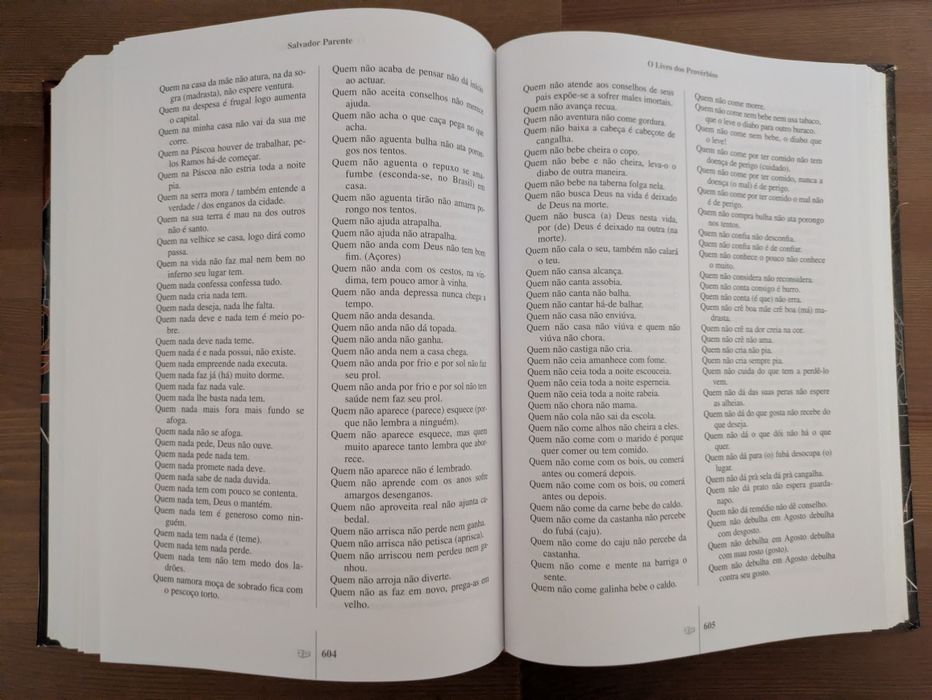 L " O Livro dos Provérbios " Salvador Parente (Como Novo)