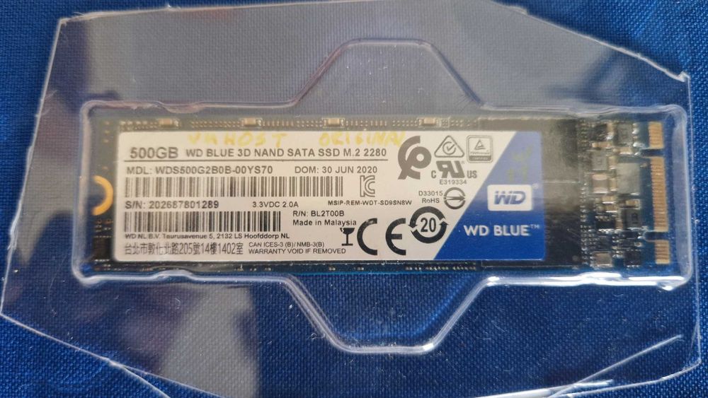 Disco SSD WD Blue 500GB M.2 2280 SATA 3D NAND — WDS500G2B0B