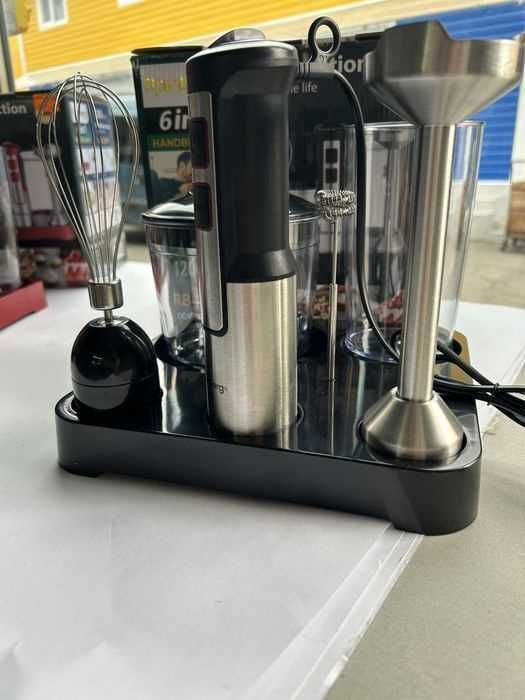 Блендер кухонний 1200W з чашею та насадками 5в1 погружной измельчитель