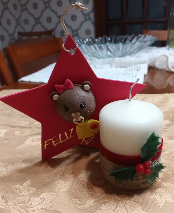 Vela + estrela de natal