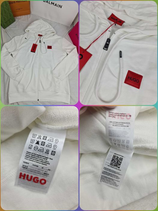Bluza męska rozpinana kaptur boss maly znaczek hugo