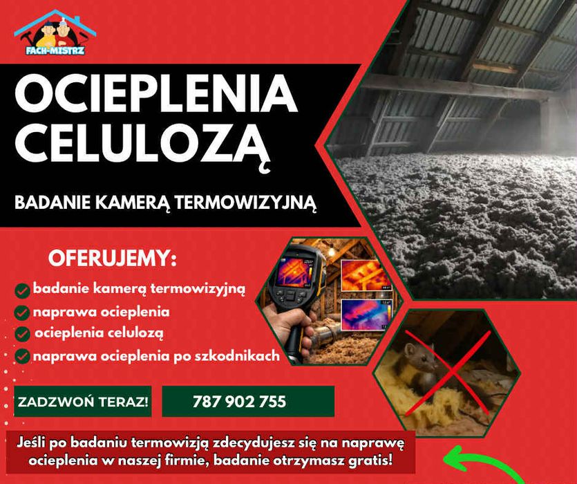 Ocieplenia poddaszy celulozą