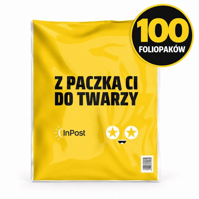 100 sztuk foliopaki InPost F1 295X400 mm 29,5x40 cm foliopaki kolorowe z nadrukiem z paczką ci do twarzy