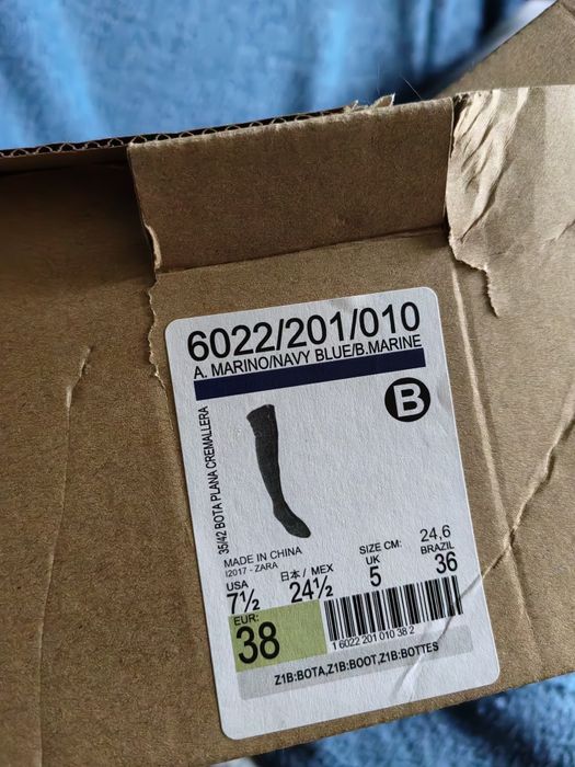 Muszkieterki zara, wysokie granatowe zamszowe buty