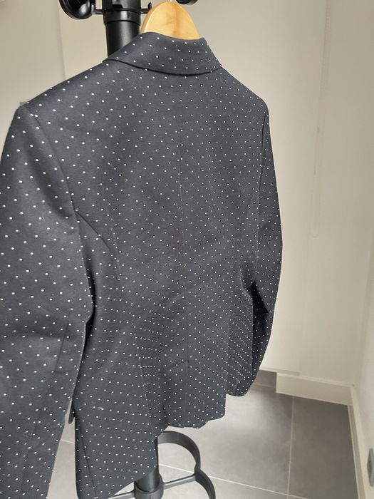 Marynarka czarna w białe groszki 40