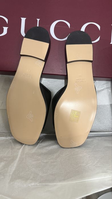 Gucci klapki 38 czarne skóra nowe