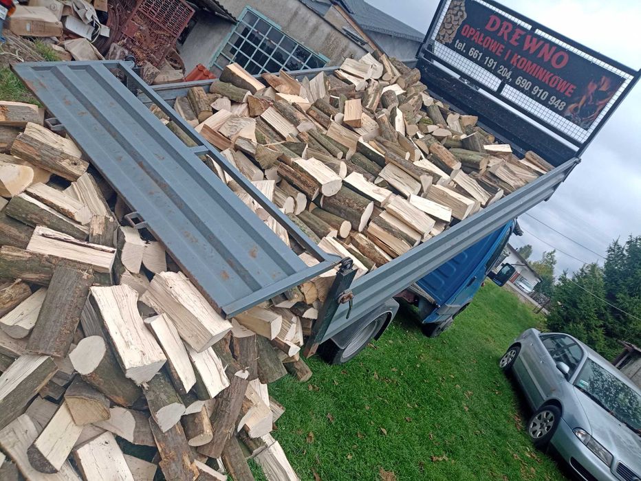 Drewno Kominkowe Opałowe Grab Buk Dąb Brzoza Sosna