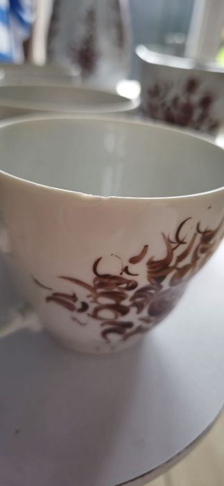 # PIĘKNY # zestaw kawowy delikatny PORCELANA serwis dzbanek