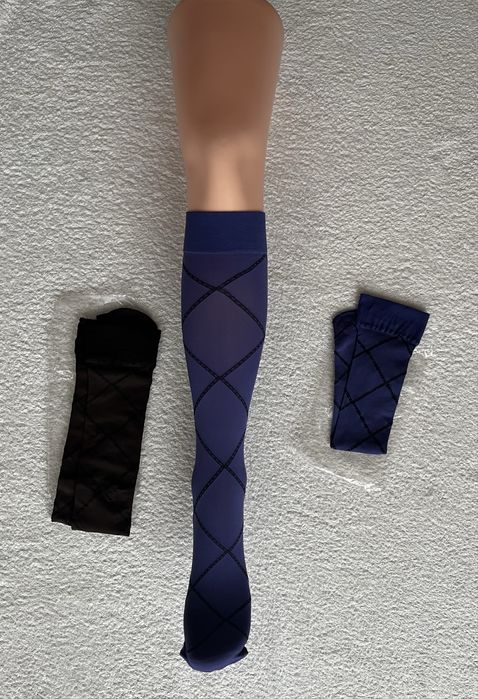 Nowe podkolanówki skarpety damskie fiolet brąz