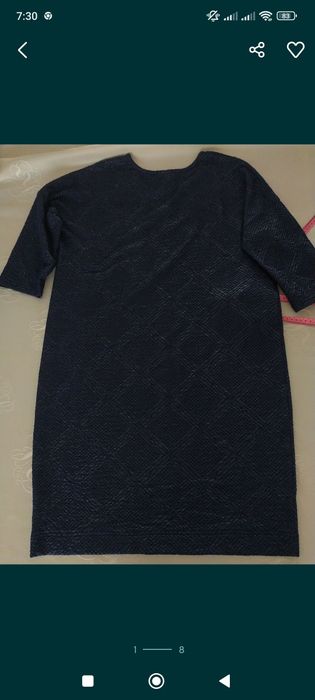 Sukienka 3/4 rękaw granatowa 46