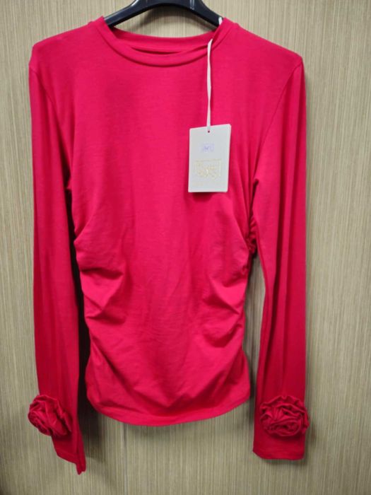 Hitowa bluzka z kwiatkiem r. Uni, koral bawełna Italy !!!