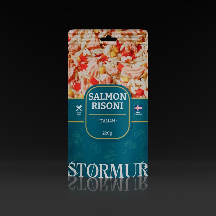 Итальянские ризони с лососем Stormur Salmon Risoni Italian, 220 г (с деревянной ложкой)