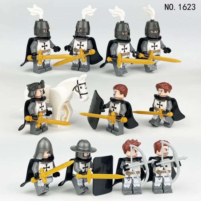 Rycerze Lego figurki Krzyżacy klocki knights castle kingdoms średniowi