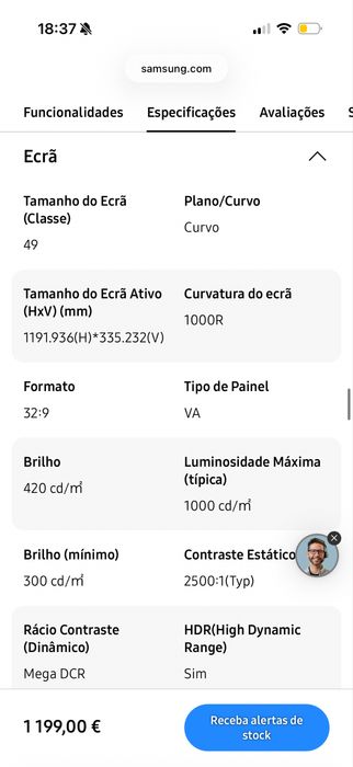 Monitor 49 polegadas curvo