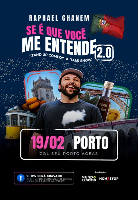 2 Bilhetes para 
RAPHAEL GHANEM Coliseu Porto Ageas 19/02/2026