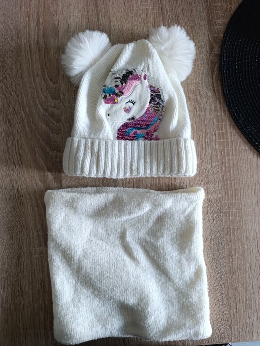 Czapka+komin dla dziewczynki