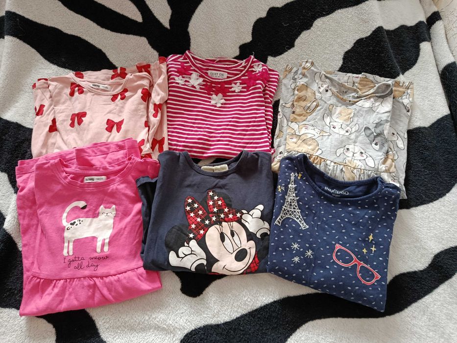 Paka ładnych ubranek dla dziewczynki 116, 122 sukienki, kurtka