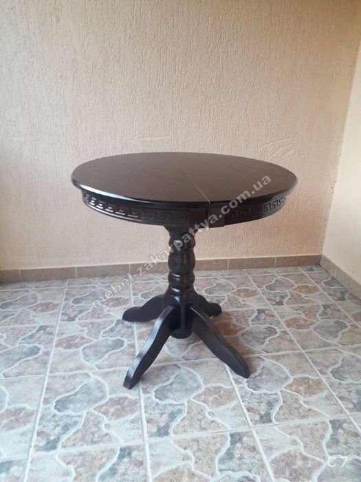 Стол круглый обеденный раскладной на кухню. Стіл розкладний обідній.