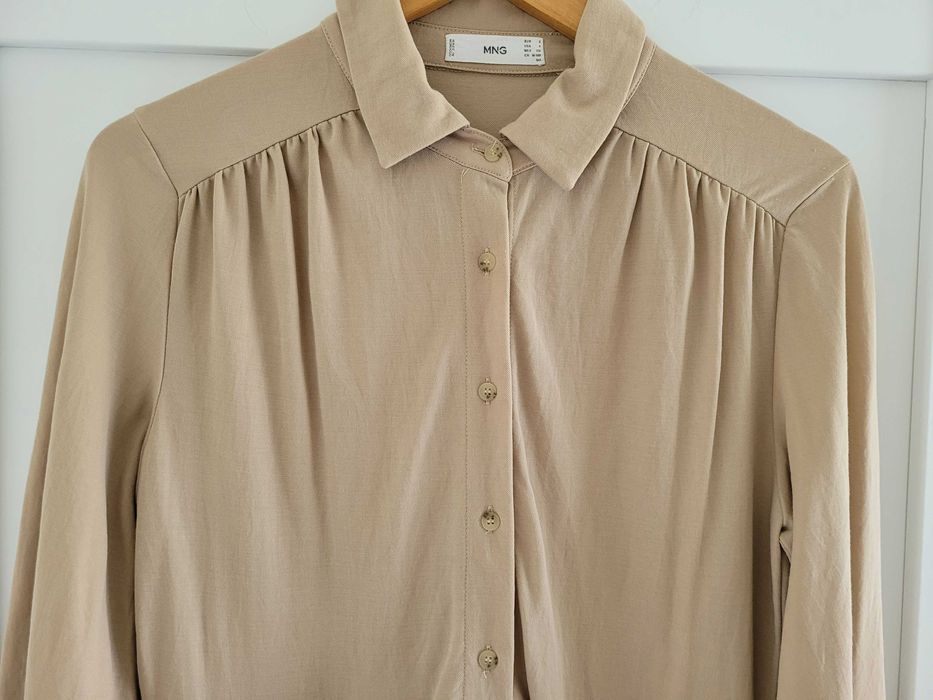 Mango - beżowa sukienka, stan bdb, r.S