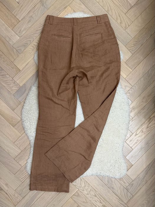 spodnie Linen Whisper lniane 100% len podszewka 100% wiskoza beżowe S