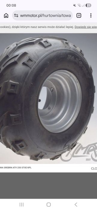 fabrycznie nowe  KOŁO 8x7,00 TYŁ STALOWA SREBRN ATV 250 STXE KPL