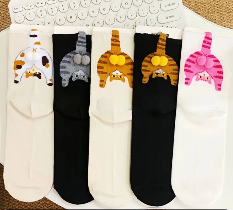 Кумедні шкарпетки з котом