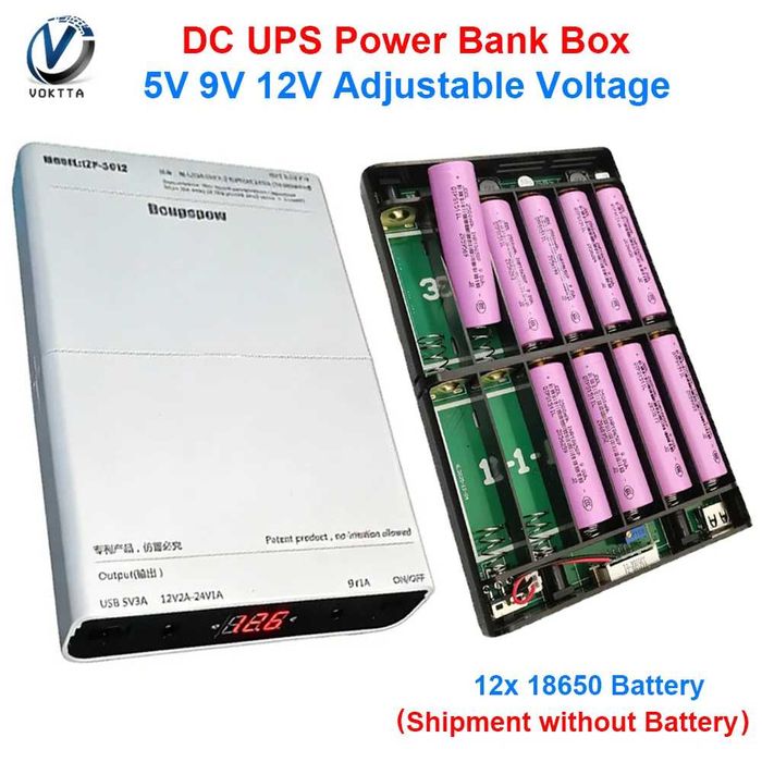 Бесперебойник, повербанк, корпус ИБП ДБЖ UPS 5V/9V/12-24V для роутера, модема