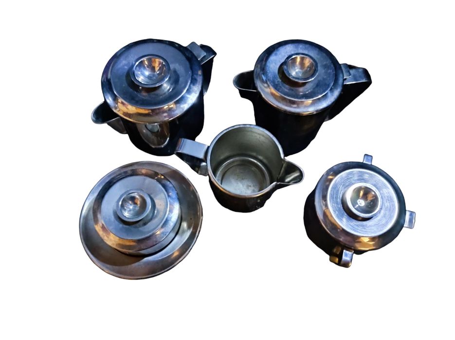 Serviço de chá em inox com bandeja