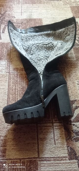 Сапоги зимние замшевые