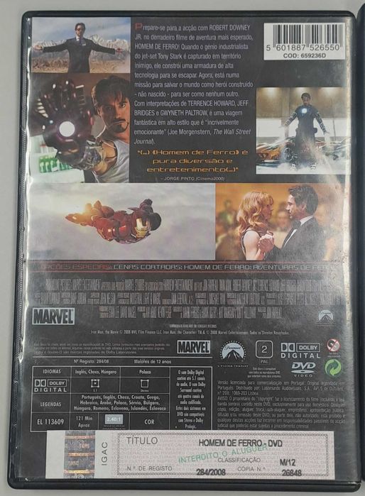 Pack 4 Filmes da Marvel (Homem de Ferrro, Dr. Estranho)